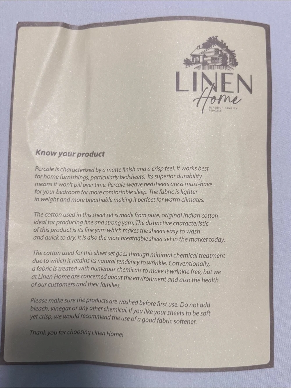 Linen Home 100% Cotton Percale King 1 Pc Flat Sheet– 108 x 102 – 200 TC